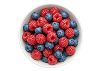Isolated Overhead View of Berries in Bowl Antioxidant Mix