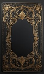 Obraz premium Black card with gold embossing, intricate details , event, luxury event, invitation