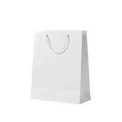 Elegant white shopping bag on a pristine backdrop, minimalistic presentation