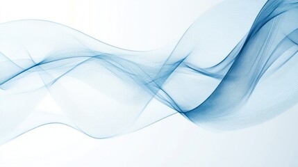 Obraz premium Abstract flowing lines, blue on white background, digital design