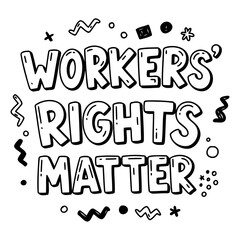 Naklejka premium Bold, stylized graphic perfect for social media campaigns, posters, or educational materials. Visually impactful, modern design. Ideal for activism, social justice, or labor-related projects.