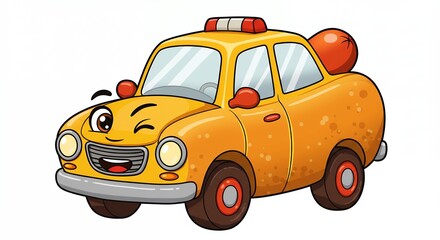 Cute cartoon car illustration for children