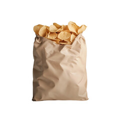 Obraz premium Open Bag of Chips on White background
