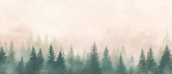 Forest landscape with misty trees in serene nature setting for outdoor adventures, hiking, and relaxation in natural environment tranquility.