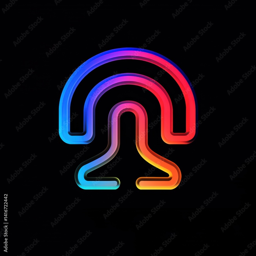 Poster abstract colorful artificial intelligence technology futuristic symbol concept on dark background