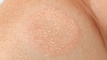Fototapeta premium Circular Skin Patch: Scaly Texture, Dermatological Condition, Close-up.