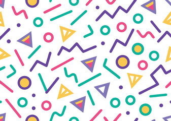 seamless geometric pattern with triangles, repeatable pattern with curves lines round ad triangle shape zigzag, texture, fabric, cloth, wallpaper, background. 