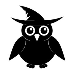 A cute brown cartoon owl, a wise-looking bird with big eyes and a prominent beak, perches on a branch in a charming vector illustration of wildlife art