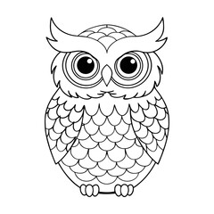 Cute owl outline vector owl 