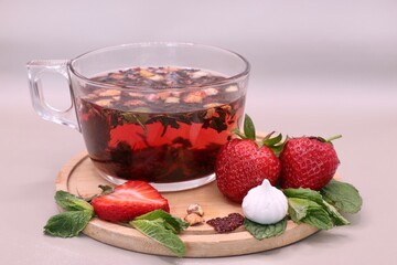 tea and strawberries
