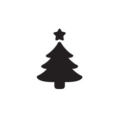 Obraz premium A set of green Christmas tree vector illustrations featuring star decorations for a merry winter holiday celebration