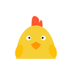 Cartoon chiken face. cute chicken vector, drawing chicken face easy and simple full color