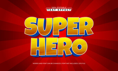 super hero editable text effect with a hero and super text style