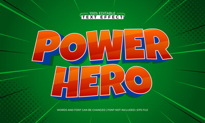 Obraz premium power hero editable text effect with a hero and super text style