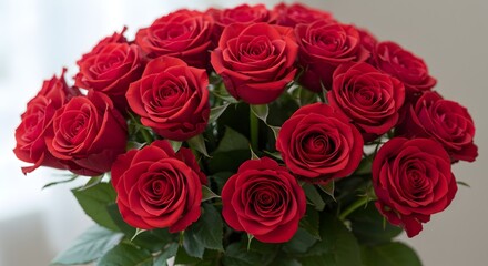 Obraz premium A Stunning Bouquet of Classic Red Roses Elegance and Passion in Bloom