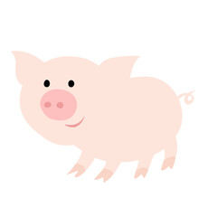 pink pig illustration on a white background