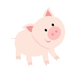 pink pig illustration on a white background