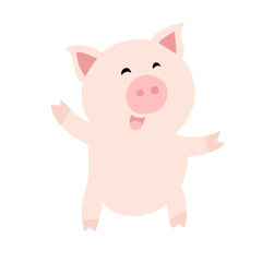 pink pig illustration on a white background