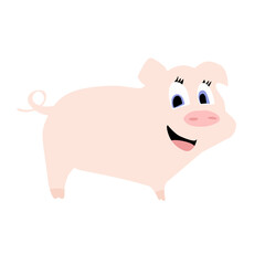 pink pig illustration on a white background