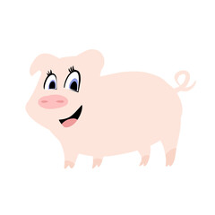 pink pig illustration on a white background