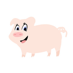 pink pig illustration on a white background