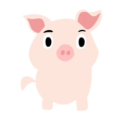 pink pig illustration on a white background