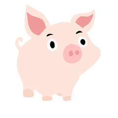 pink pig illustration on a white background