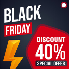 Fototapeta premium 40% Sale Banner - Flash Discount Offer