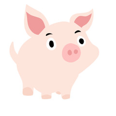 pink pig illustration on a white background