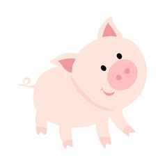 pink pig illustration on a white background
