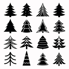Obraz premium Christmas trees set