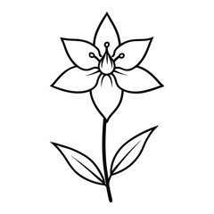 Mountain larkspur flower linr art vector on white background