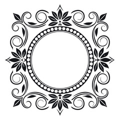A vector-frame-with-intricate-floral-patter. 
