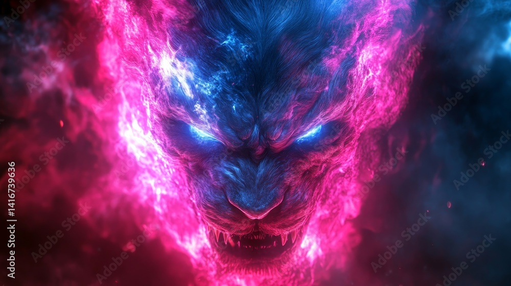 Aufkleber cosmic entity nebula a visual representation of an otherworldly being formed from stellar dust and e