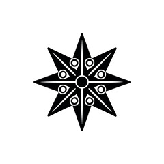 Obraz premium Creative-details-north-star-icon black-color 