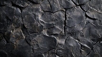 Cracked black stone texture background suitable for design, art projects, and home decor, showcasing natural patterns and earthy tones.