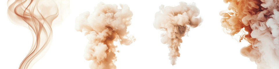 Pastel oatmeal smoke on a transparent background