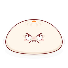 Obraz premium steamed buns angry face cartoon cute