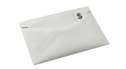Isolated White Envelope with Dollar Sign for Financial Transactions