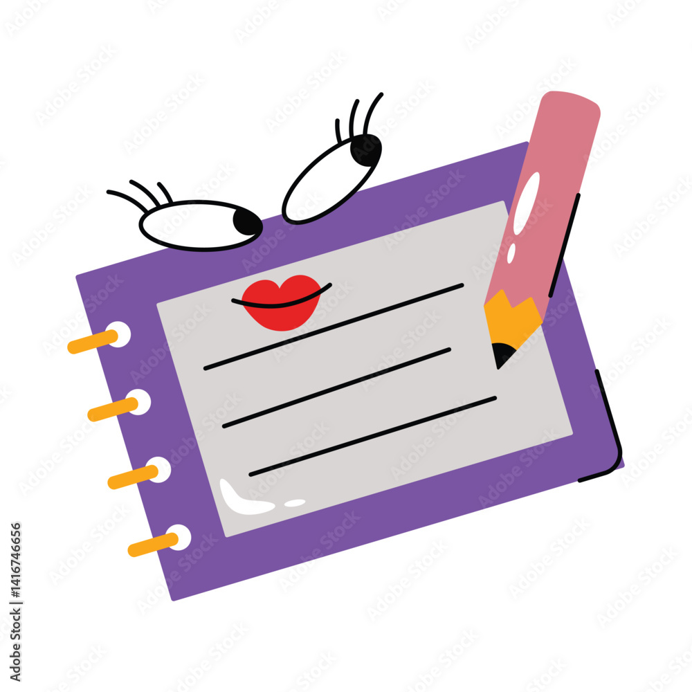 Poster notebook vector sticker. eps 10 file