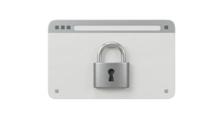 Isolated Web Browser Window with Padlock for Online Security