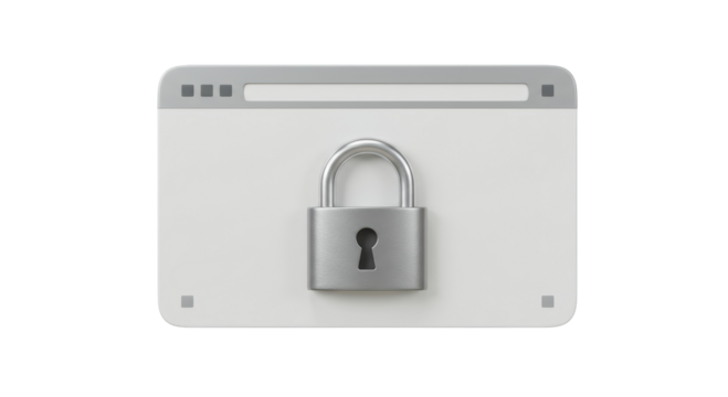 Isolated Web Browser Window with Padlock for Online Security