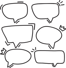Line frame text speech bubble set. Line balloon frame design talk speech bubble frame.