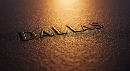Dallas Text Embossed on Textured Surface