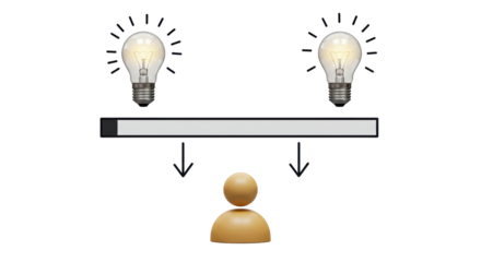Isolated Idea Generation Process with Lightbulbs and Person