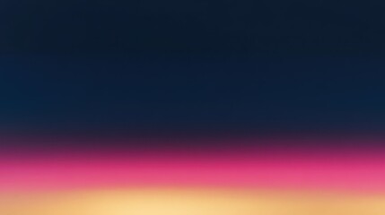 Naklejka premium Colorful sunset horizon with vibrant pink and orange sky over dark landscape, tranquil nature scene for relaxation, beauty, and travel themes.