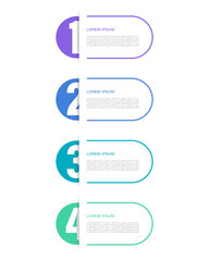 Four steps or options vertical vector infographic design template
