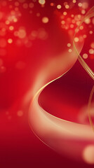 A crimson celebration swirling with golden light, a festive dance of abstract shapes and bokeh.