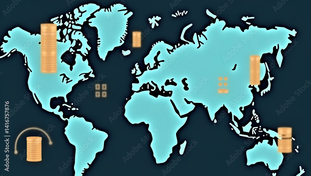 Poster visualizing the impact of tariffs on consumer prices: a compelling stock photo concept showcasing th