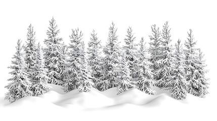Fototapeta premium Winter Forest Landscapes with Snow and Bare Trees